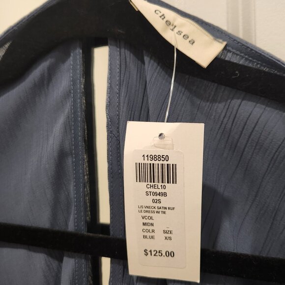 NWT Honey Mini Satin Dress by Chelsea- XS - Blue - Picture 2 of 5